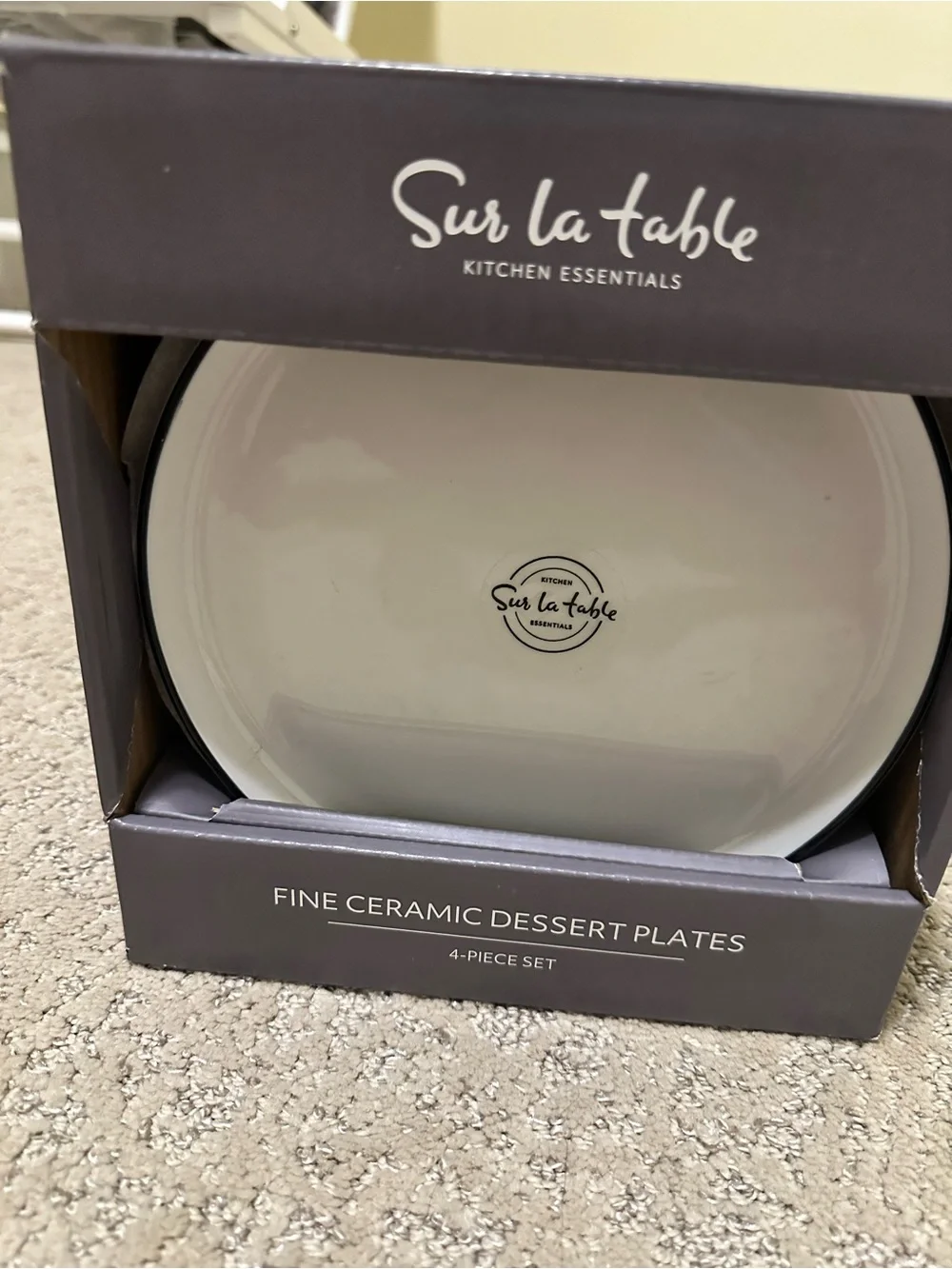 Sur La Table Cream Ceramic Dessert Plates - 4-Piece Set